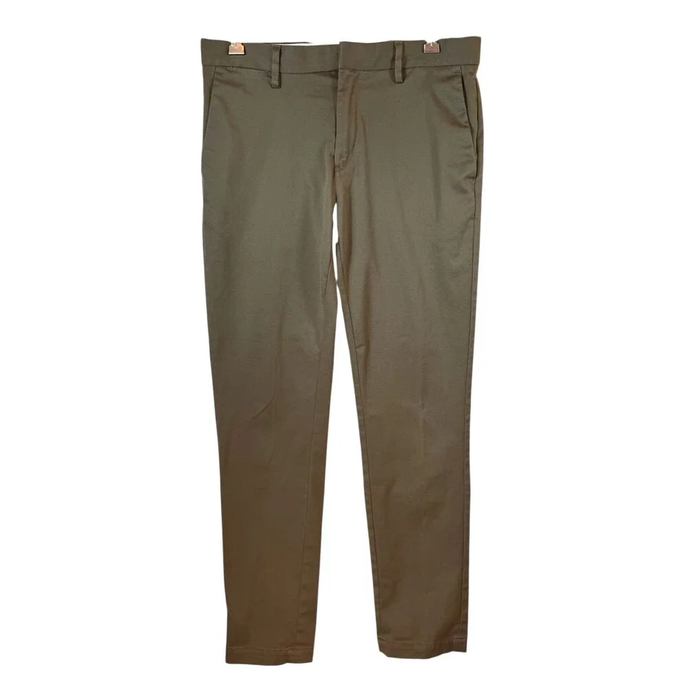 Banana Republic Pants Mens Size 31x32 Fulton Skinny Chino Khaki Flat‎ Front